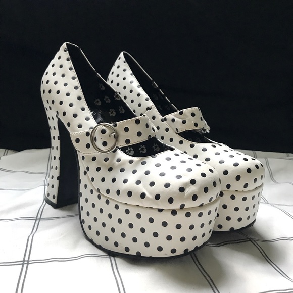 tuk Shoes - Retro TUK Polka Dot Platforms